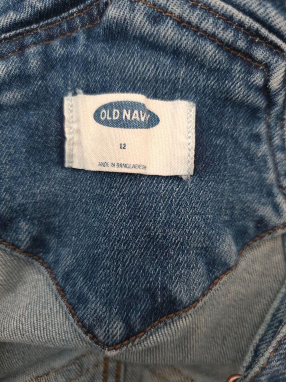 Old Navy Blue Denim Bib Overall Jeans w/ Side Zipper Women's Sz 12 - Picture 5 of 8